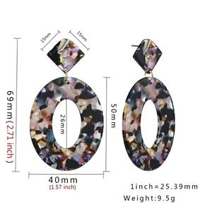 Multicolor Acrylic Tortoise Hoop Earrings